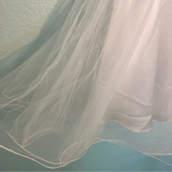 Masquerade White Tulle Strapless Skater Prom Homecoming Dress Size 7 / 8 - Picture 5 of 9